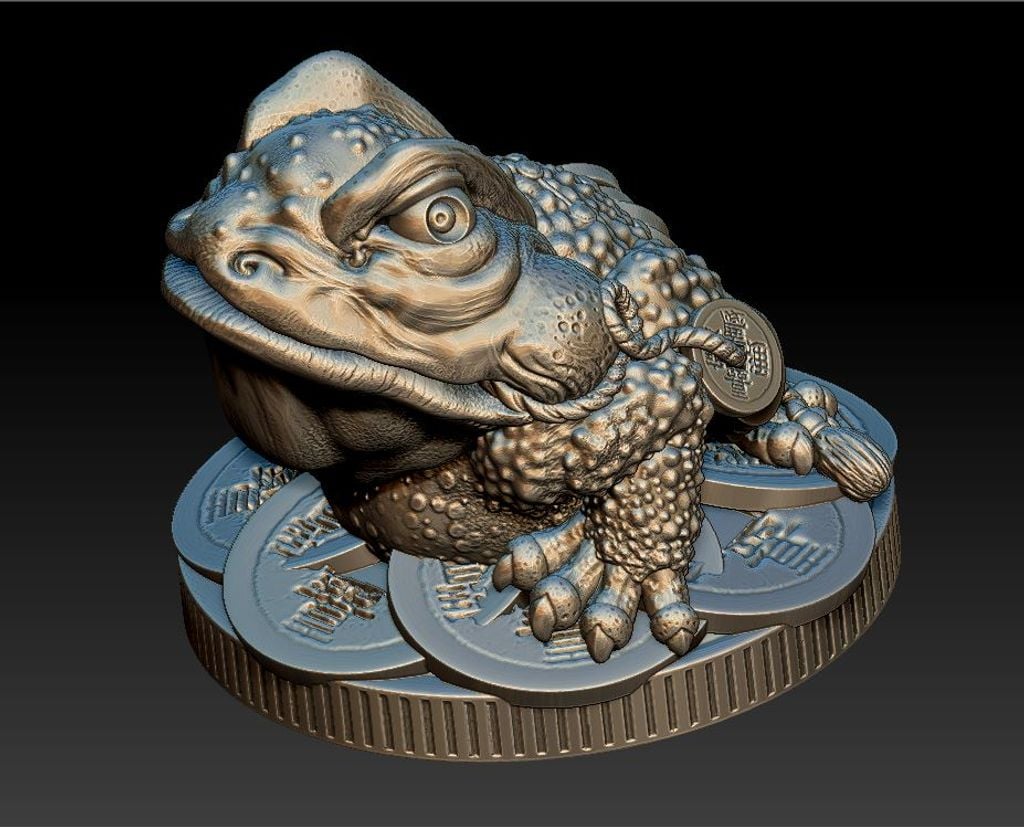 招财金蟾摆件（三足蟾蜍风水造型）